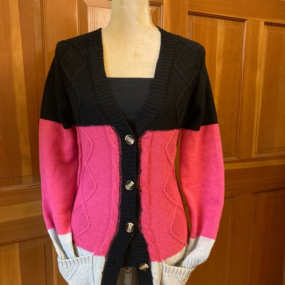 Nwt, Lavishly Paris Multicolored Open Front Cardigan Coat. - Picture 6 of 16
